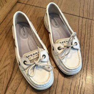Sperry Off-White Canvas Boat Shoes